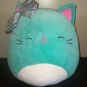 NWT Squishmallow Charisma 12” claire’s exclusive blue cat bow
